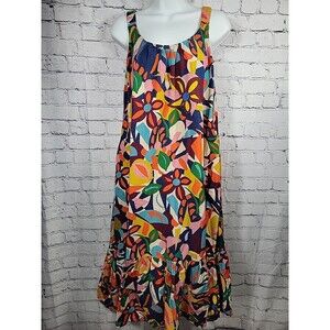 Velvet By Graham & Spencer Multicolored Sleeveless Pockets Ruffle Dress XS